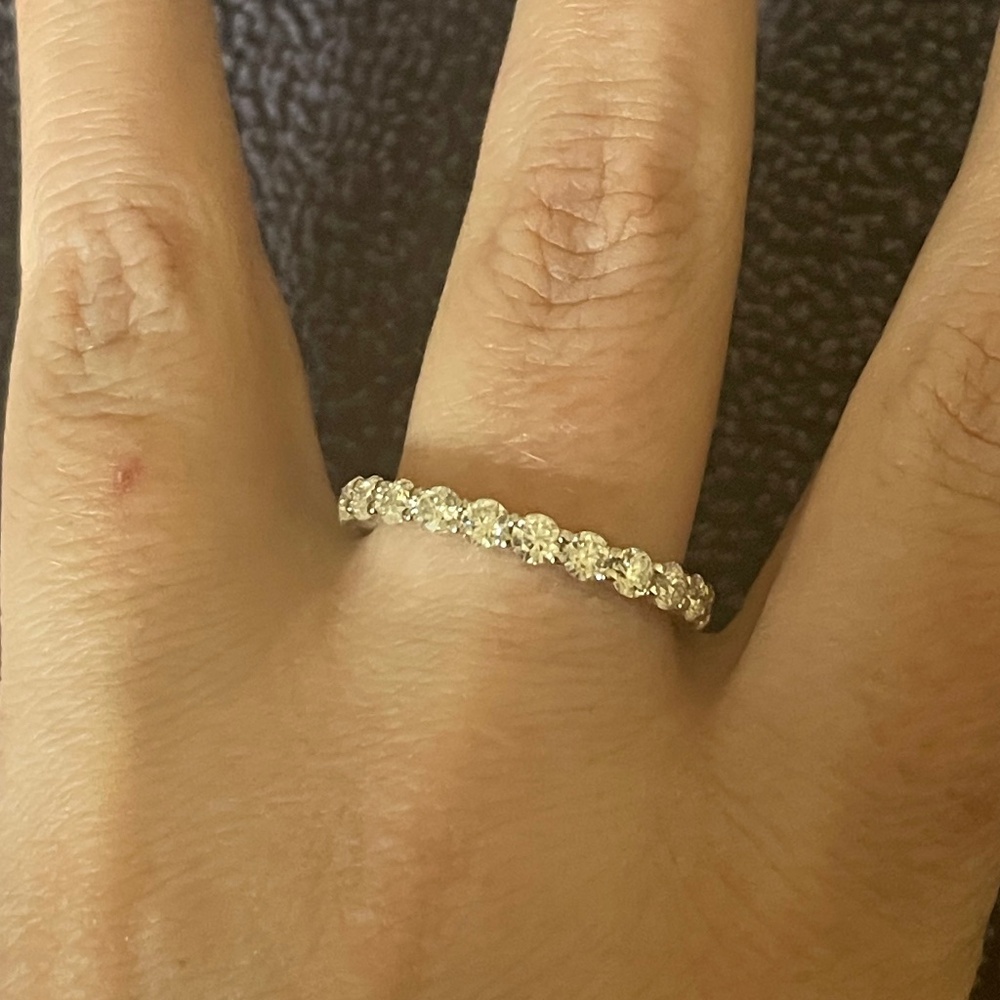Dainty CZ eternity ring.